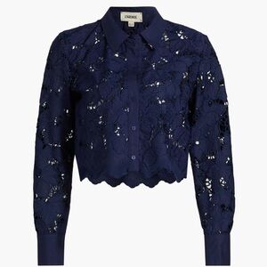 NWT L'AGENCE Seychelle Floral Cotton Eyelet Crop M